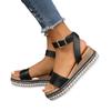 Spring and Summer Women's Large Hemp Bottom Matsuke Thick Sole Women's Sandals Women's Buckle Wedge Heel Fish Mouth Women's Sandals