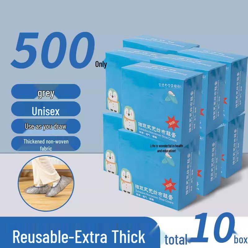 Waterproof Non-Slip Disposable Shoe Covers for Adults and Students - Durable Non-Woven Fabric for Indoor Use