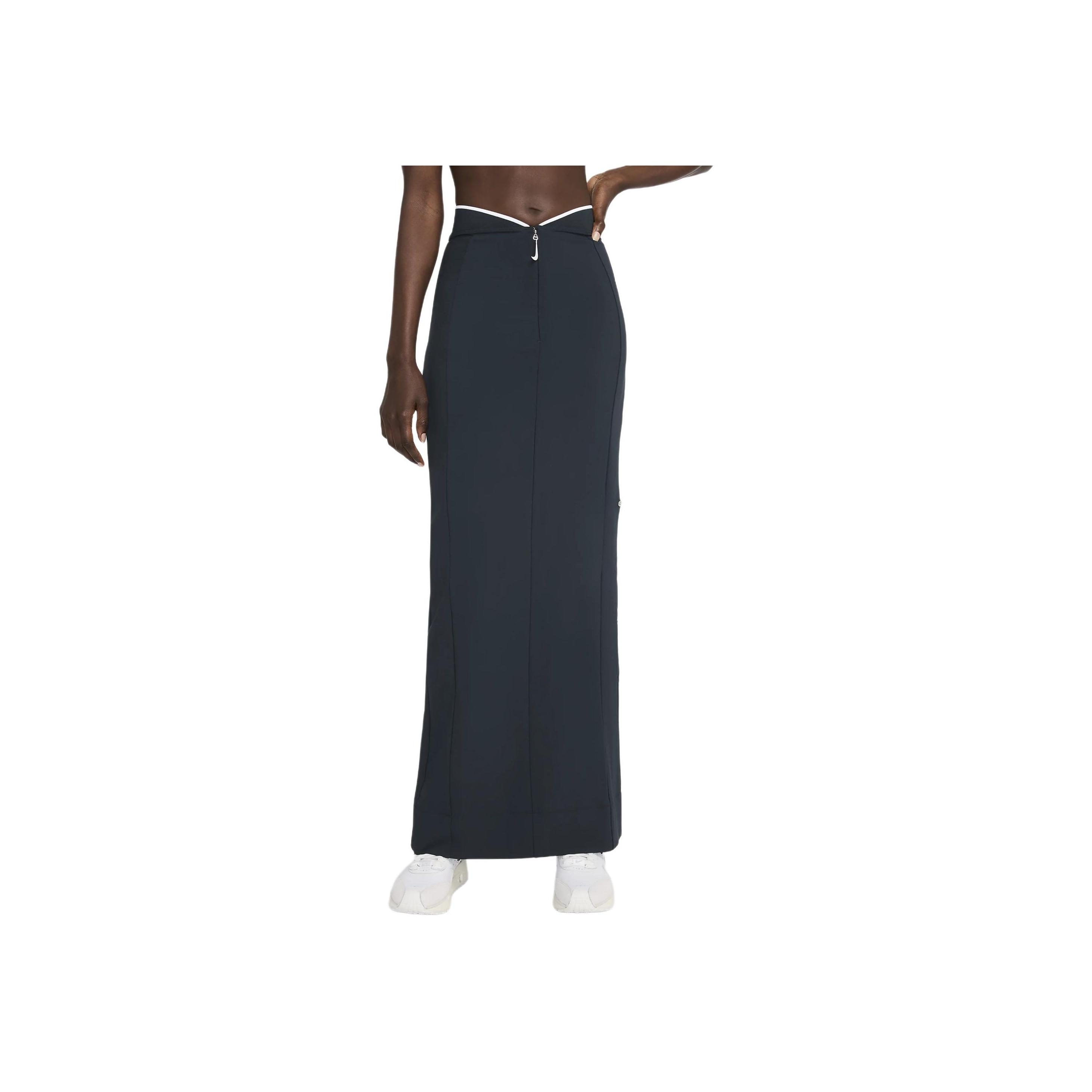 

Nike X Jacquemus Collaboration Comfortable Stretchy Casual Maxi Skirt Women skirts Deep-Black-Obsidian White FV5675-475 M