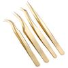Gold Curved Tip Tweezers Stainless Steel Straight Tweezers Lash Extension Tweezers  Beauty Tools