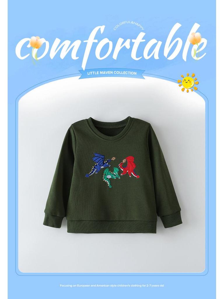 European and American Style Boys' Cartoon Long-Sleeve Sweatshirt for Autumn and Spring