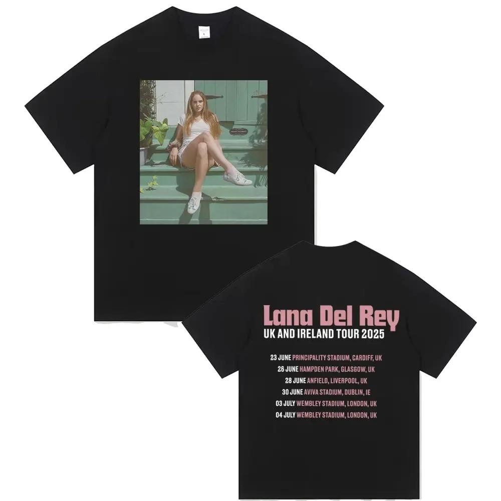 Lana Del Rey "UK & Ireland Tour 2025" Unisex Heavyweight Cotton Concert Merch Oversized Streetwear T-Shirt