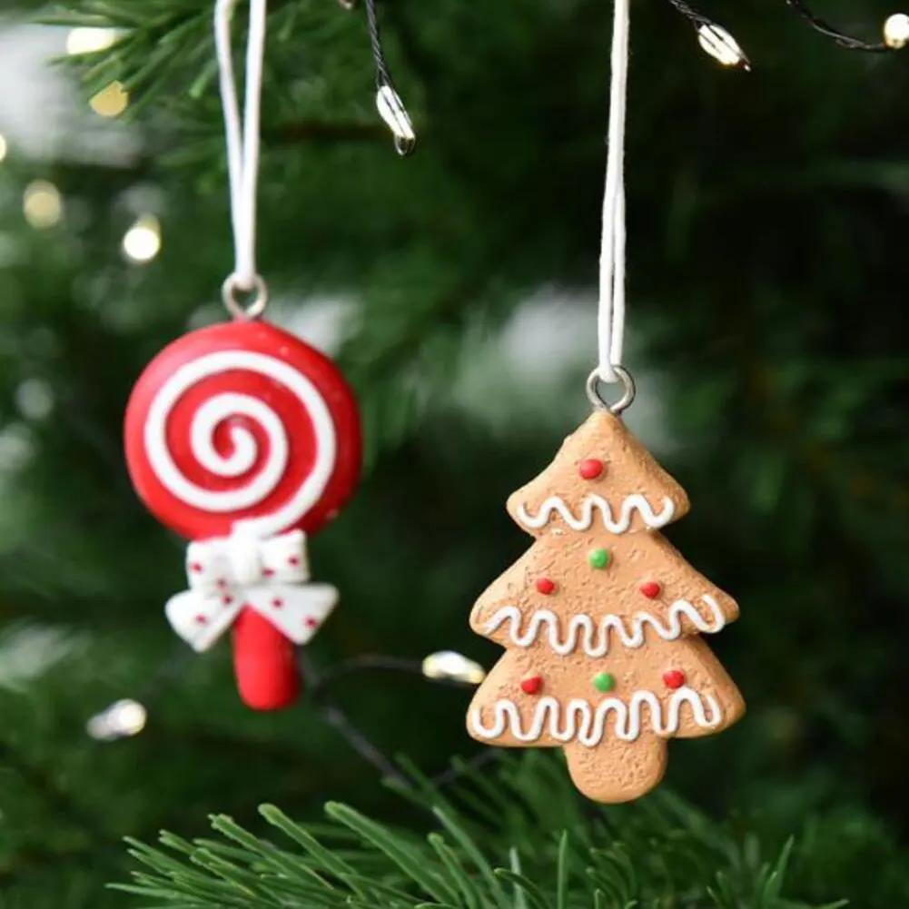 Christmas Resin Cookie Man Candy Set Pendant Diy Christmas Party Decorations Christmas Crafts Supplies Christmas Decorations