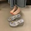 2025 Sommer Plateau Keilabsatz Damen Flip Flop Mode Zehensteg Pantoletten Schuhe Strandurlaub Weibliche Slides