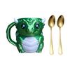 Eisbecherhalter mit Griff, 16 oz Behälter, mit integriertem Snackfach-Design, Niedrige isolierte Hülle mit Drachenmotiv für Desserts und Getränke