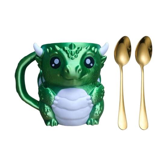 Eisbecherhalter mit Griff, 16 oz Behälter, mit integriertem Snackfach-Design, Niedrige isolierte Hülle mit Drachenmotiv für Desserts und Getränke