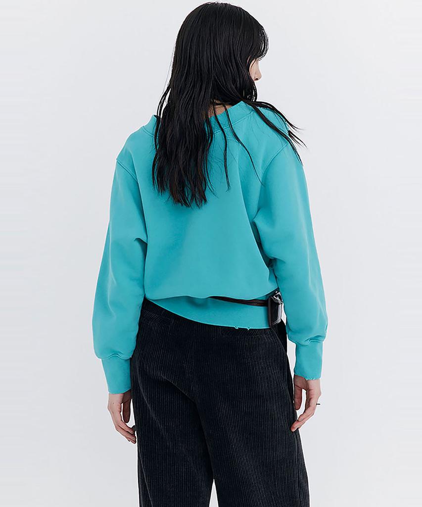 WNDERKAMMER Damage V-Neck Sweatshirt_Mint