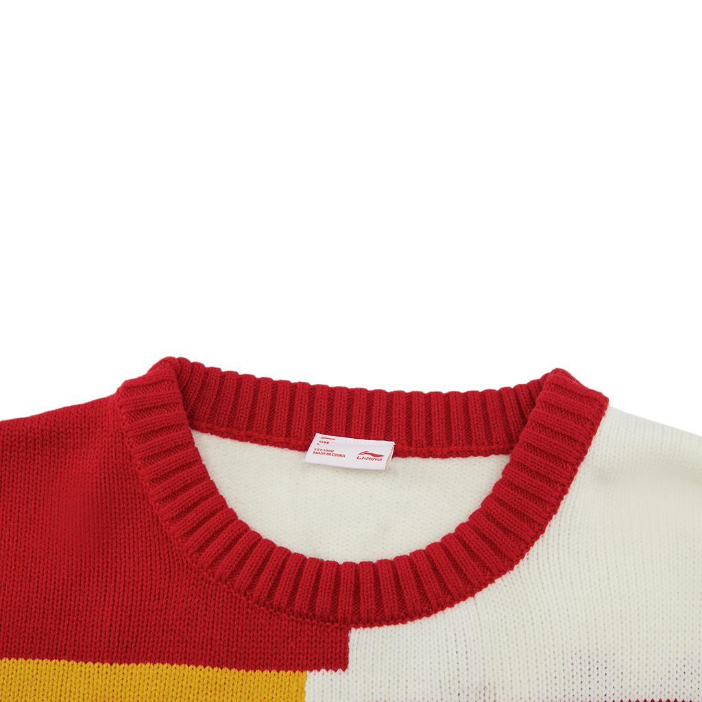 Li Ning Milan Fashion Week Casual Loose Pullover Knit Sweater Unisex sweater AMBW365-1