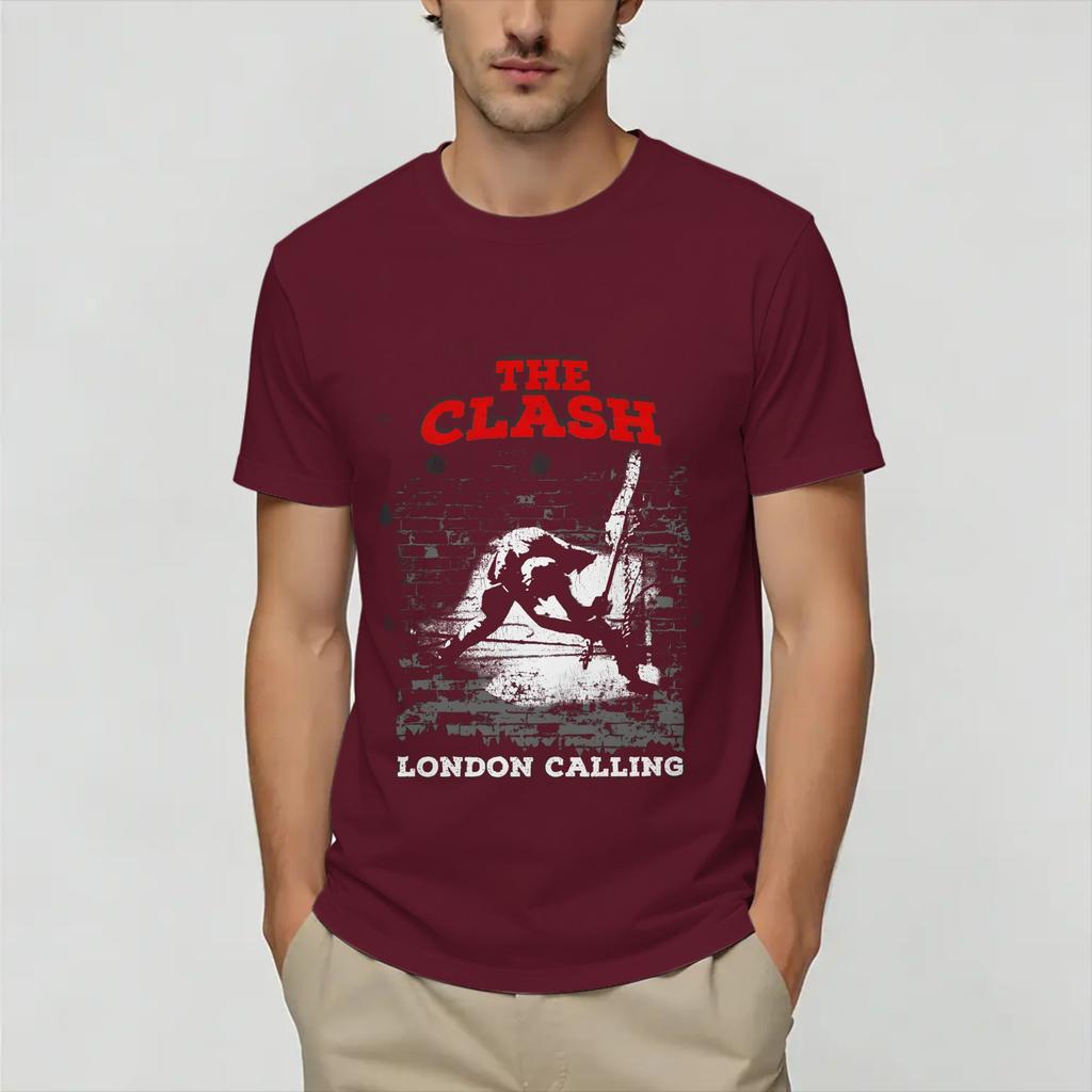 Novelty Vintage The Clash TShirt for Unisex Round Collar Cotton T Shirts Short Sleeve Tee Shirt Summer Clothes