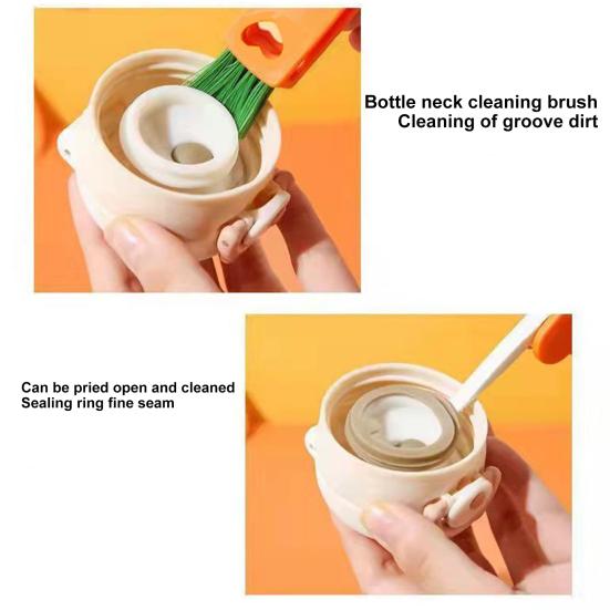 3'ü 1 arada Bardak Kapağı Boşluk Temizleme Fırçası Katlanabilir Tasarım Mini Boyut Taşınabilir Çok Amaçlı Temizleme Fırçası Bardak Kapağı