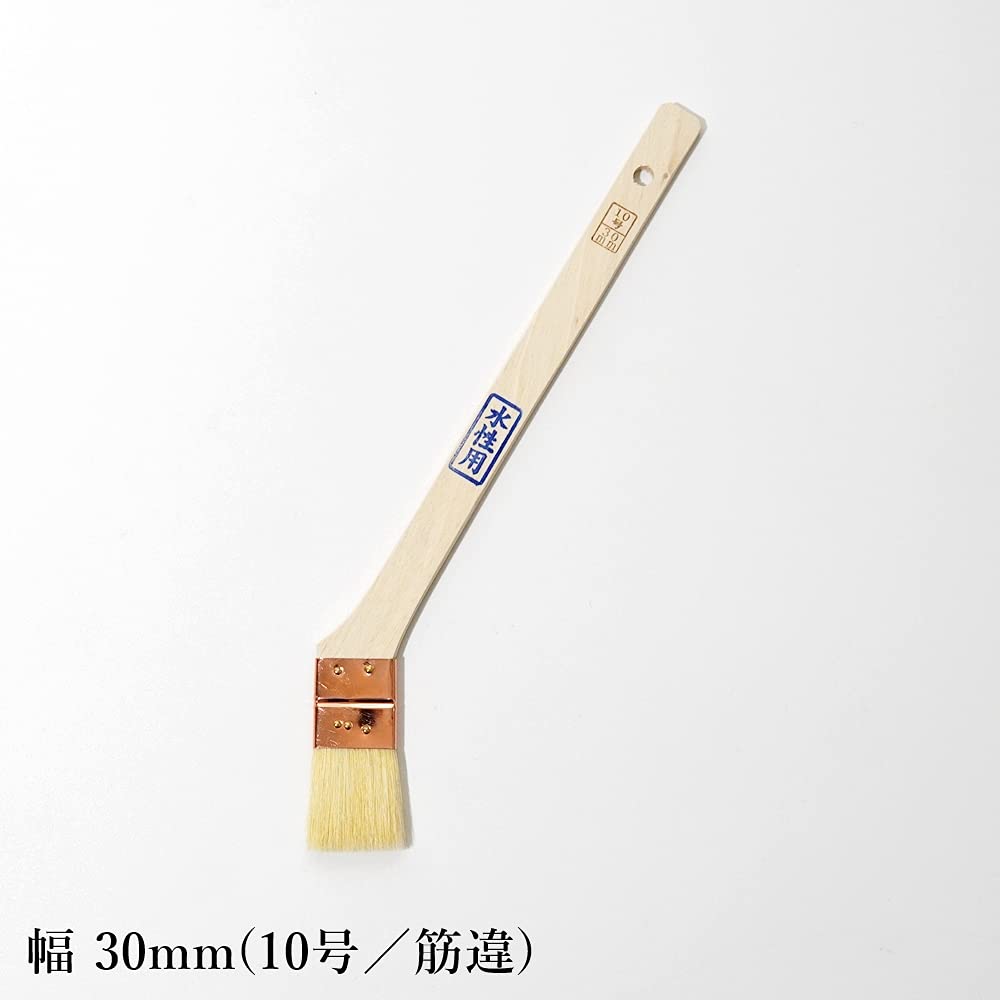 Hakeichi Joint White Goat Hair Set of 10 Brush, Water-Based, Nylon, Blend, 30mm, Diagonal,