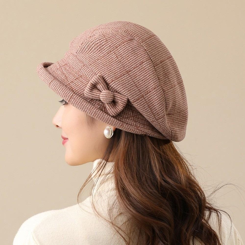 

with Bow Women s Beret Hat Warm Baseball Caps Fashion Newspaper Hat Women Mother gift