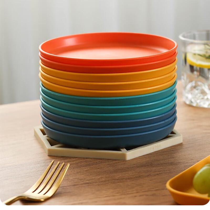 

8-Piece Round Plastic Bone Dish Set with Base