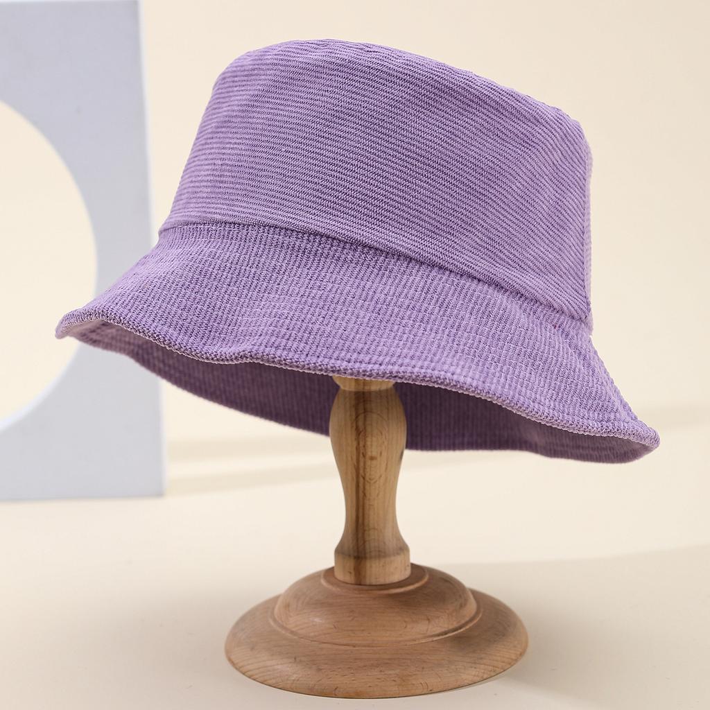 Women's Retro Autumn Winter Hats Corduroy Bucket Hat Outdoor Casual Style With Sunshade For Cold Weather New Foldable New