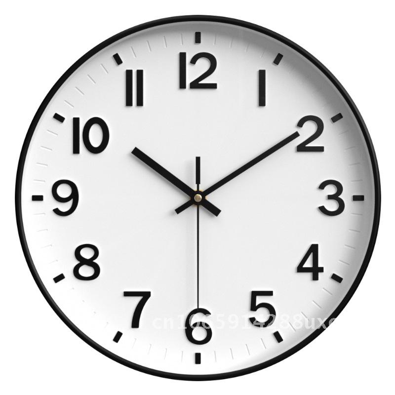 Woonkamerklok, moderne minimalistische huisklok, stille wandklok voor slaapkamer, ronde kwartsklok 30cm