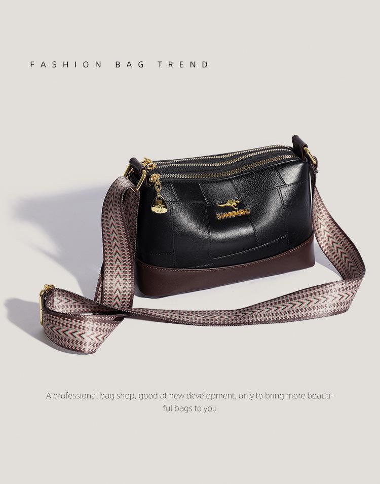 Stylish Multi-layer Stone Pattern Shoulder Crossbody Bag with Tassel – Large Capacity Lycée Women's Bag