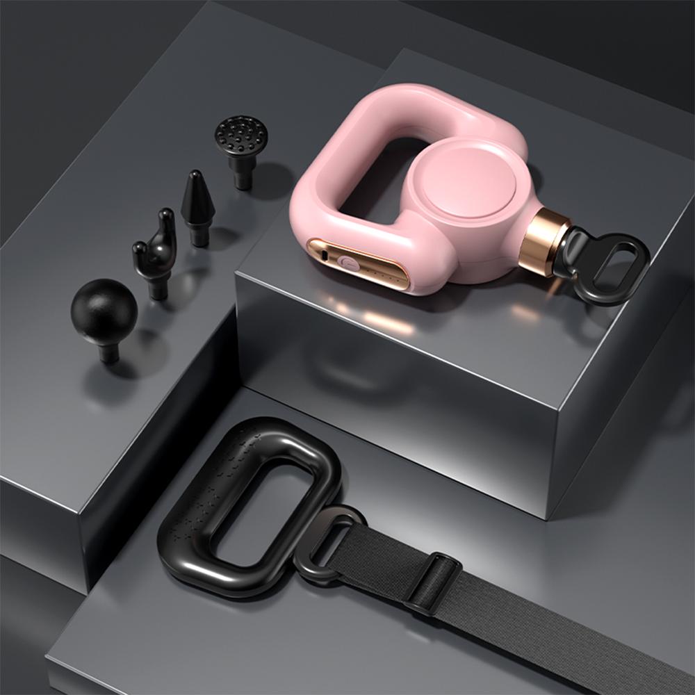 Wireless Fascia Gun Massager with Stretch Strap High-Frequency Vibration Deep Muscle Relax Body Neck Back Leg Massage Device