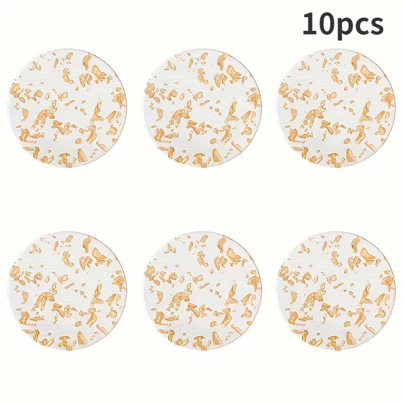 10Pcs/1set Metallic Finish Coasters Heat Resistant Non-Slip for Cups Mugs Bowls Ideal for Home & Kitchen Tabletop Protection