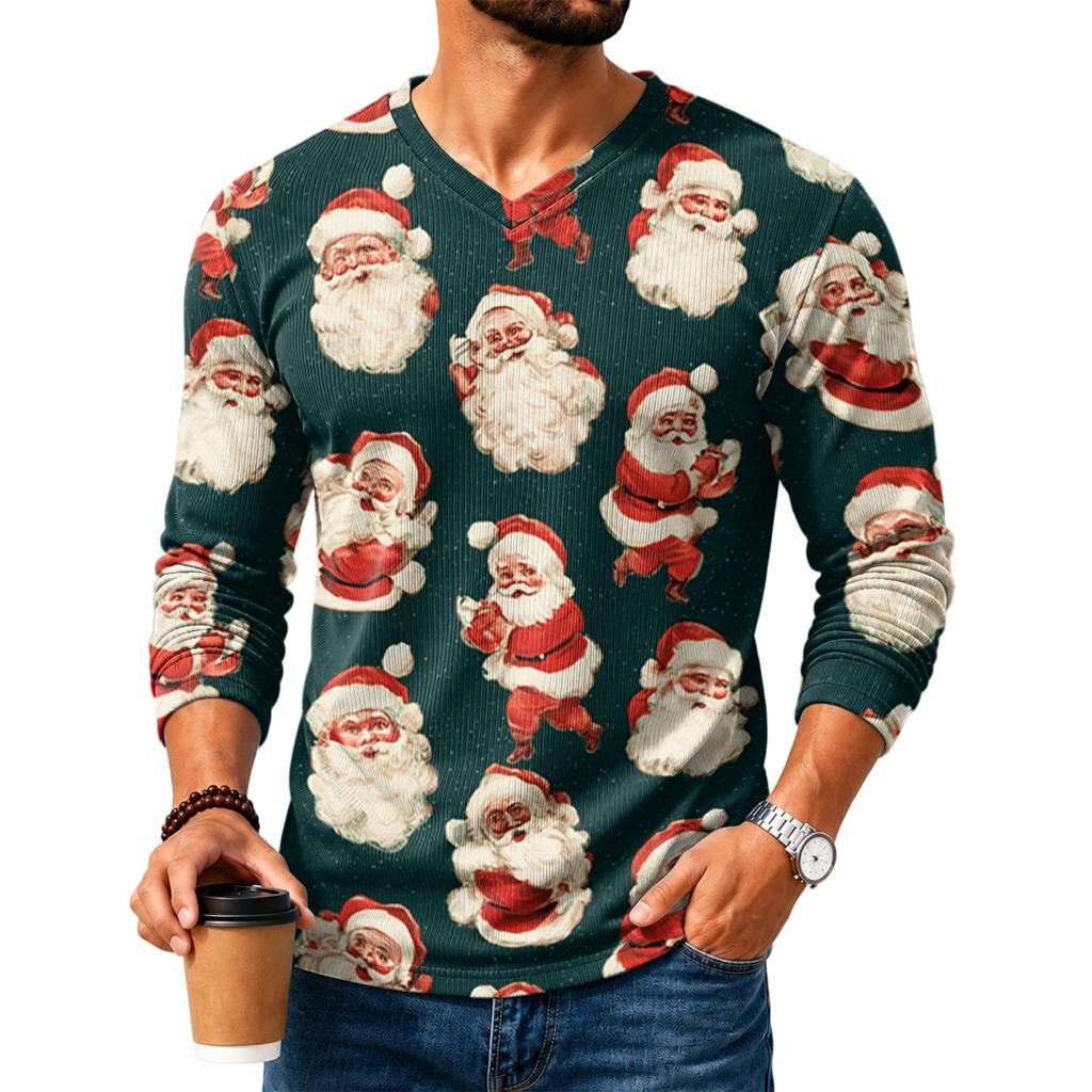 Men's Casual Loose Fit V-Neck Top