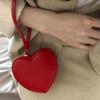 Clutch Bag PU Purses Korean Style Solid Heart Bag Ins Red Love Hear Wallet  Female