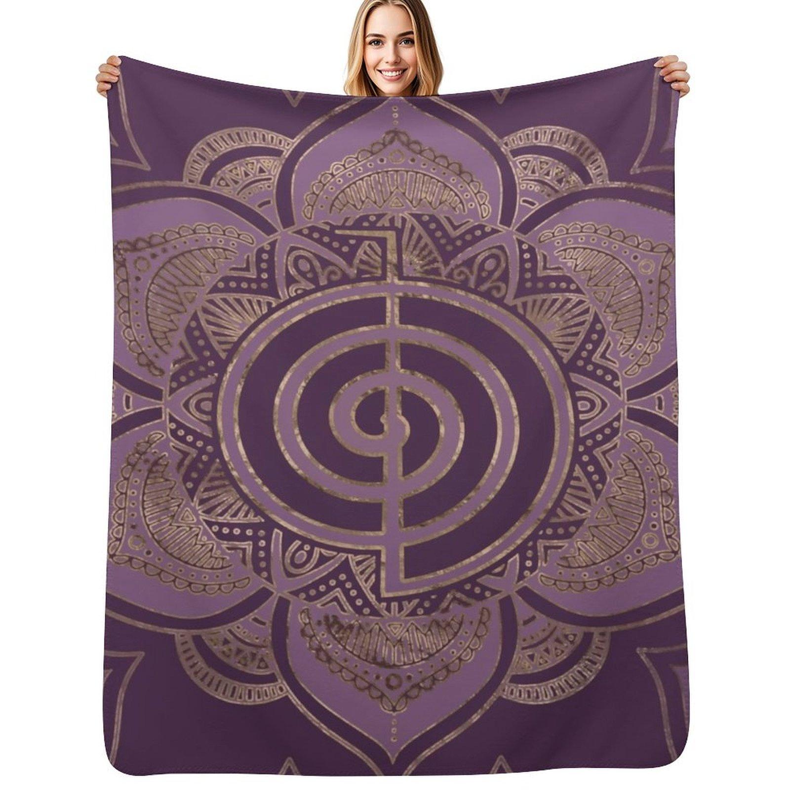 Exquisite Fashion Items Unisex Gold Reiki Cho Ku Rei - Pastel And Throw Blanket Soft Bedroom Blanket For Night Sleeping