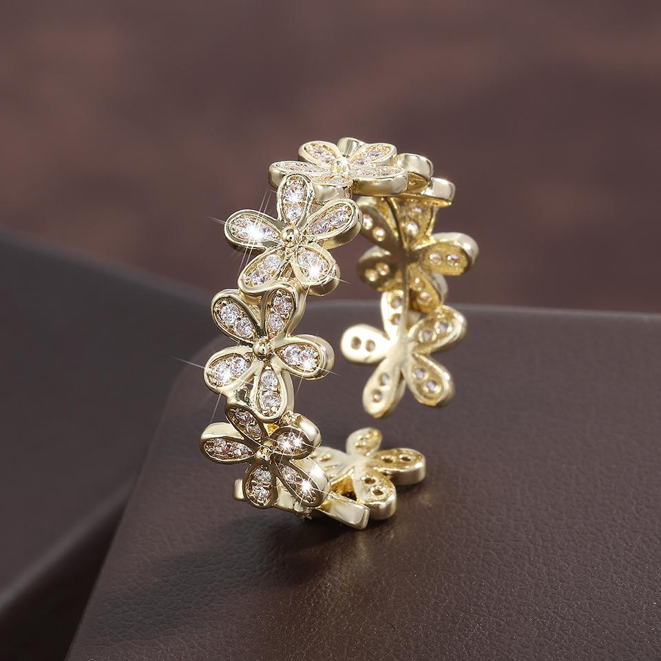 

ZAKOL Простое кольцо для помолвки с ромашками и цирконом для женщин и мужчин, модные парные кольца, свадебный подарок с цирконом resizable