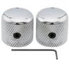 Musiclily Pro Steel Fine Knurled Dome Side Screw Indicator Standard 2pcs 1/4" Knob, Type, Dot, Metric/Inch Compatible, Chrome,