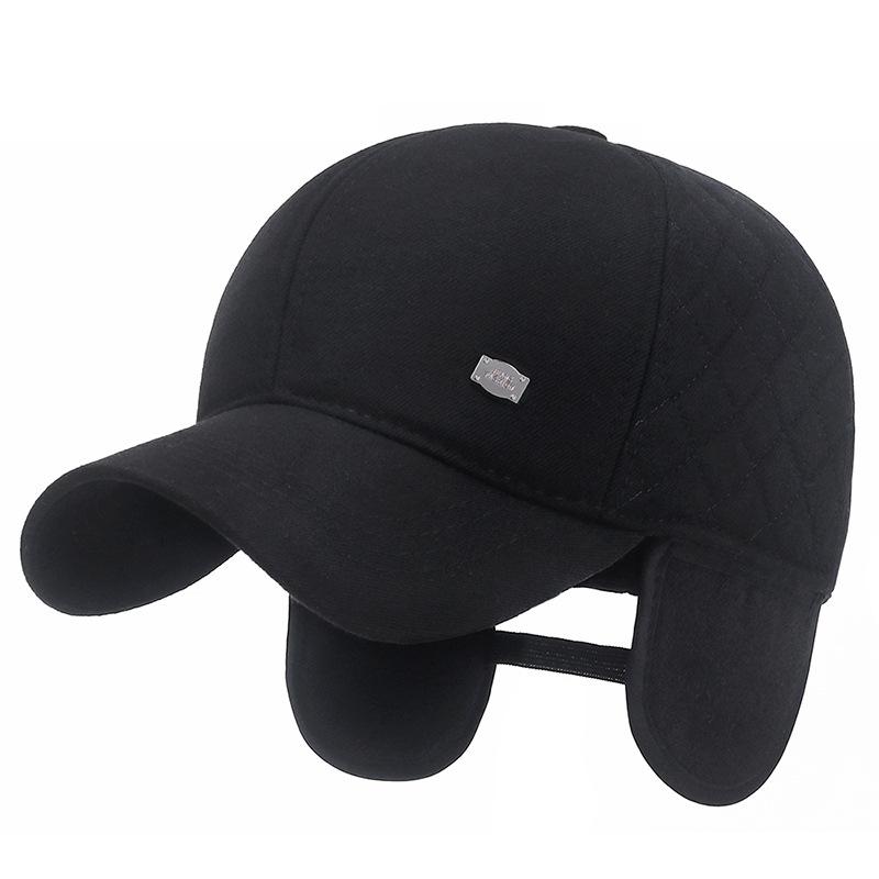 Northwood Winter Baseball Cap for Men Snapback Hat with Earflaps Trucker Caps Solid Cap Male Warm Hat