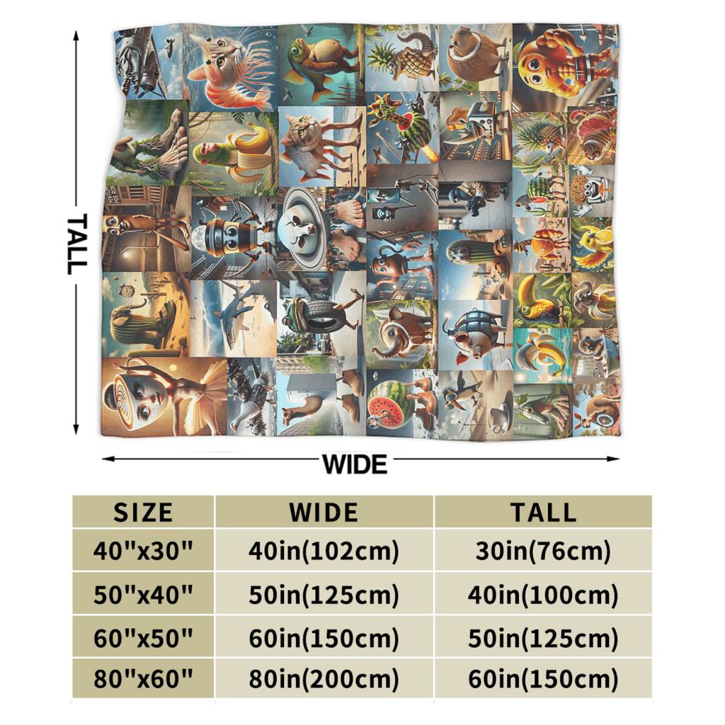 Warm Soft Blanket Funny Italian Brainrot Memes Compilation Bedding Throws Flannel Bedspread For Couch Chair Sofa Bed Bed Cover