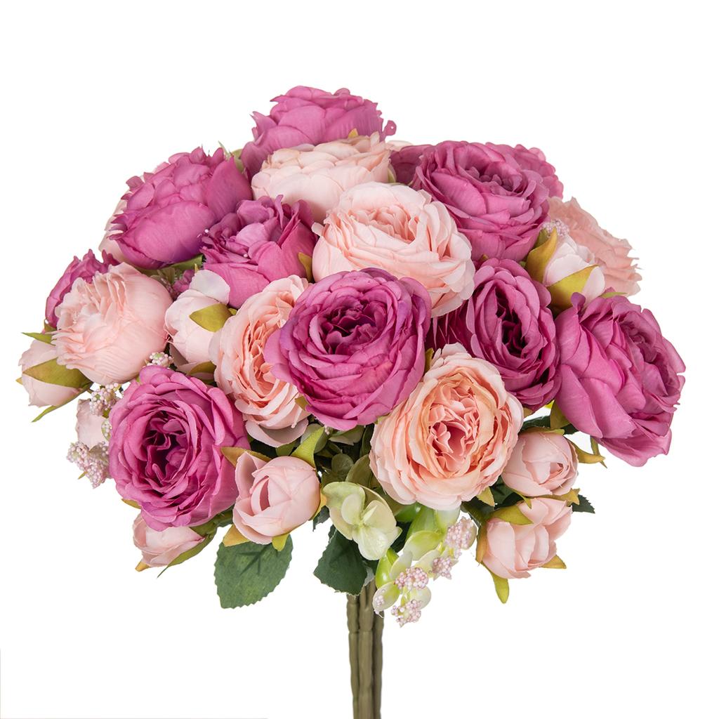 Konstgjorda Blommor Siden Pion Ros Hem Rum Vaser Festival Krans Bröllopsfest Bukett Dekoration Tillbehör gör-det-själv gåva Het försäljning