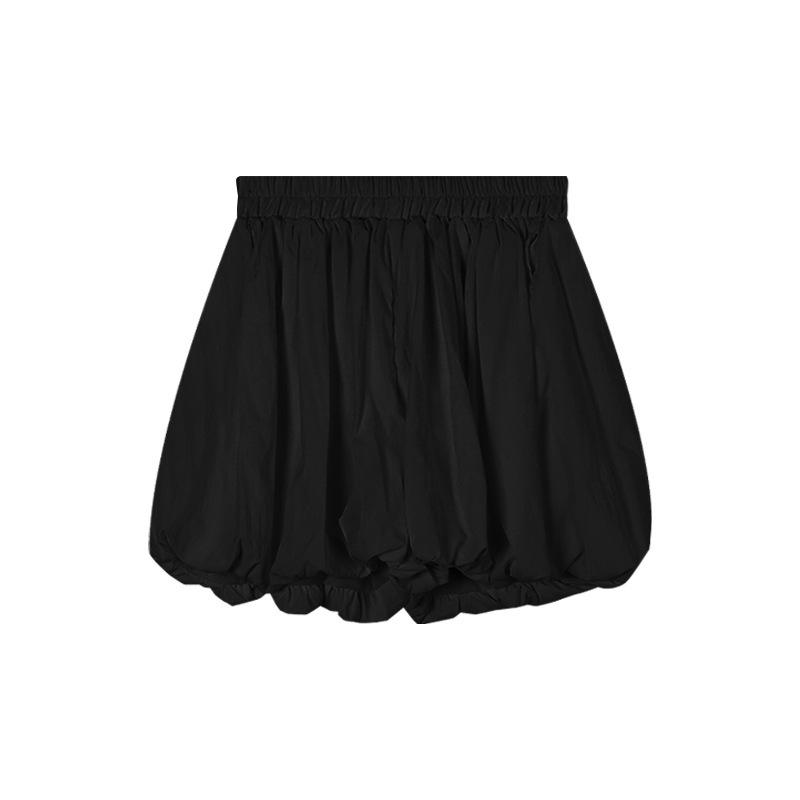 Women s White Floral Culottes Skirt: Summer Elastic Waist, Slimming, High-Waisted, Versatile, Puffy Design XL
