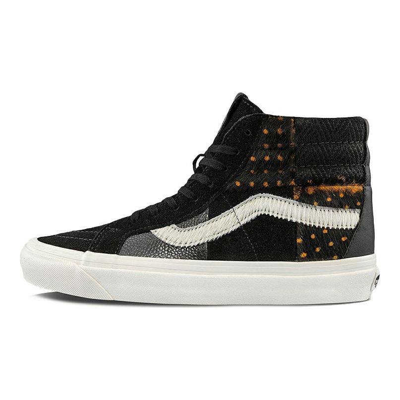Vans Style 38 Anaheim Fabric Leather Patchwork Casual High-Top Skate Shoes Unisex Sneaker Black White Yellow VN0A54FBB71