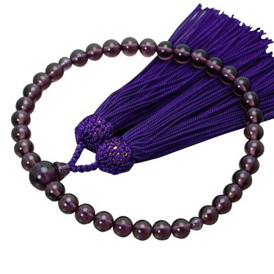 Women's Buddhist Prayer Beads, Kyoto Style, Izumi Glass, Purple, Artificial Silk Tassel, Suitable for All Sects, Informal Funerals, Buddhist Altar