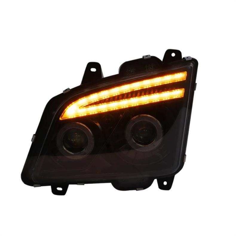 Jiefang JH6 LED Headlight Assembly: Super Bright Dual Lens with Daytime Running Lights & Flowing Turn Signals