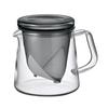 V 450mL Mesh Perfect As a Black Teapot, Capacity, Heat-resistant Glass, Strainer, Gift. TPV-45-TB