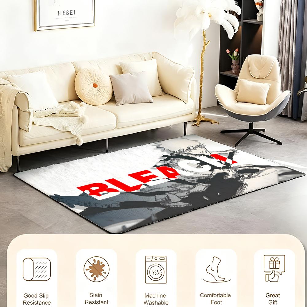 Hot Anime B Bleach Floor Mat Cozy Flannel Soft Thick Non Slip Mat For Living Room Bedroom Kitchen Decor Rugs