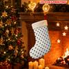 Christmas Decoration Fireplace Hanging Stocking 1pc 2D Flat Navy Blue Heart Shapes Decor Pattern Christmas Stocking Gift