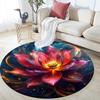 Lotus Round Area Rug,Carpet Rug for Living Room Bedroom Sofa Playroom Decor,Non-slip Floor Mat