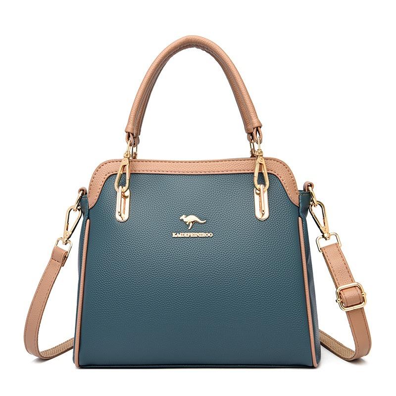 

Сумка через плечо, контрастная по цвету сумка для женщин синий/хаки