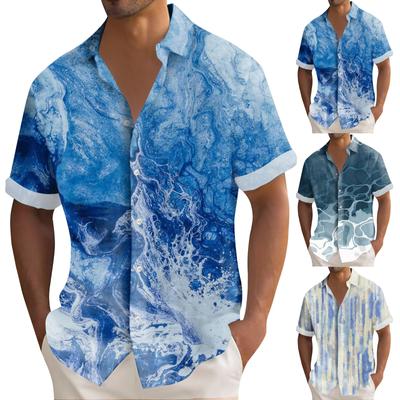 Hawaii-Hemd für Herren, Herren-Bowling-Hemden im Vintage-Stil, kurzärmelig, Sommer-Strandhemd