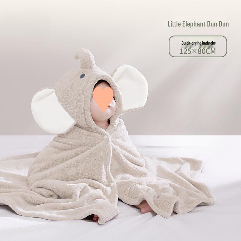 Kinderbadjas met capuchon: Superzachte, Absorberende, Sneldrogende, Dikke Poncho Badjas voor Pasgeborenen