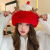 Soft Christmas Plush Cap Windproof Big Pullover Hat Fashion Thickened Brimless Cap  Outdoor