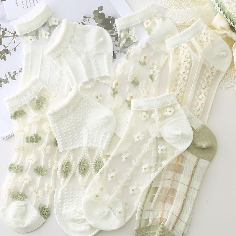 

Sock Short Socks Summer Lightweight Cotton-bottom Transparent Socks Japanese Open-weave Shallow Toe. One Size