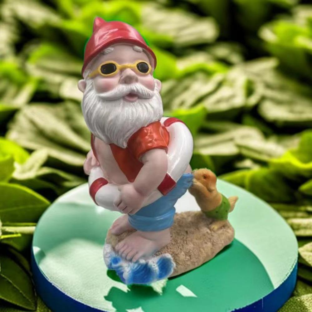 Puppy Bites Gnome Resin Sculpture Outdoor Garden Lawn Fountain Swimming Pool Ornament Bathroom Decoration
