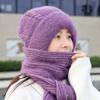 Scarf Integrated Hat Winter Women's New Scarf Hat Warm Knitted Headgear Plush Thickened Wool Hat Knitted Hat