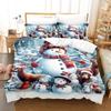 Set copripiumino alla moda 3 pezzi, Set biancheria da letto con stampa di gnomi natalizi a quadri, Copripiumino morbido e confortevole, Per camera da letto, Camera degli ospiti