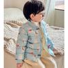 Boy's Warm Cotton-padded Clothes Foreign Style Winter Baby Boy Thickened Short Cotton-padded V-neck Jacket Children's Autumn Cute Cartoon Print Coats