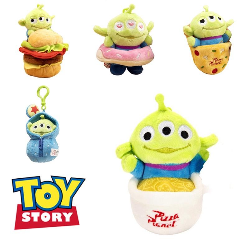 Disney Toy Story Alien Plush Doll Pendant Doughnut Hamburger Keychain Kid Gift