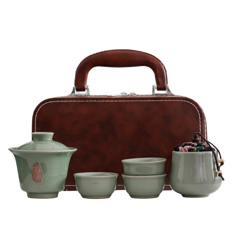 Ge Kiln Ceramic Kung Fu Tea Set Gift Box Packaging Can Be Printed Anniversary Company Activities Festival 1S Store Business Gifts