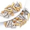 10PCS Stainless Steel Cone Charms Pendants Retro Spike Beads Charms Pendants for Women Man Hoop Earring Jewelry Making Supplies
